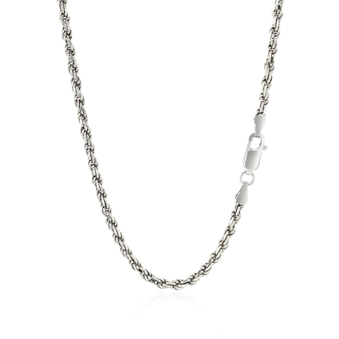 Cadena estilo cuerda con corte de diamante en plata de ley (2,90 mm)