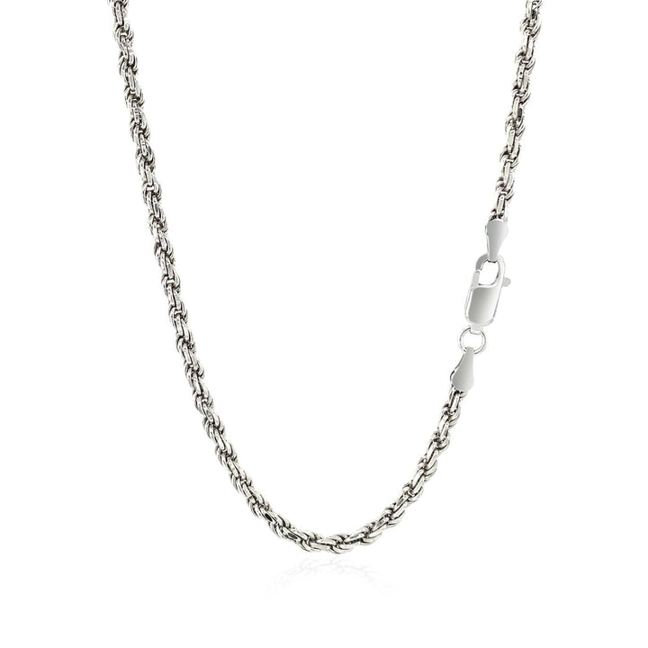 Cadena estilo cuerda con corte de diamante en plata de ley (2,90 mm)