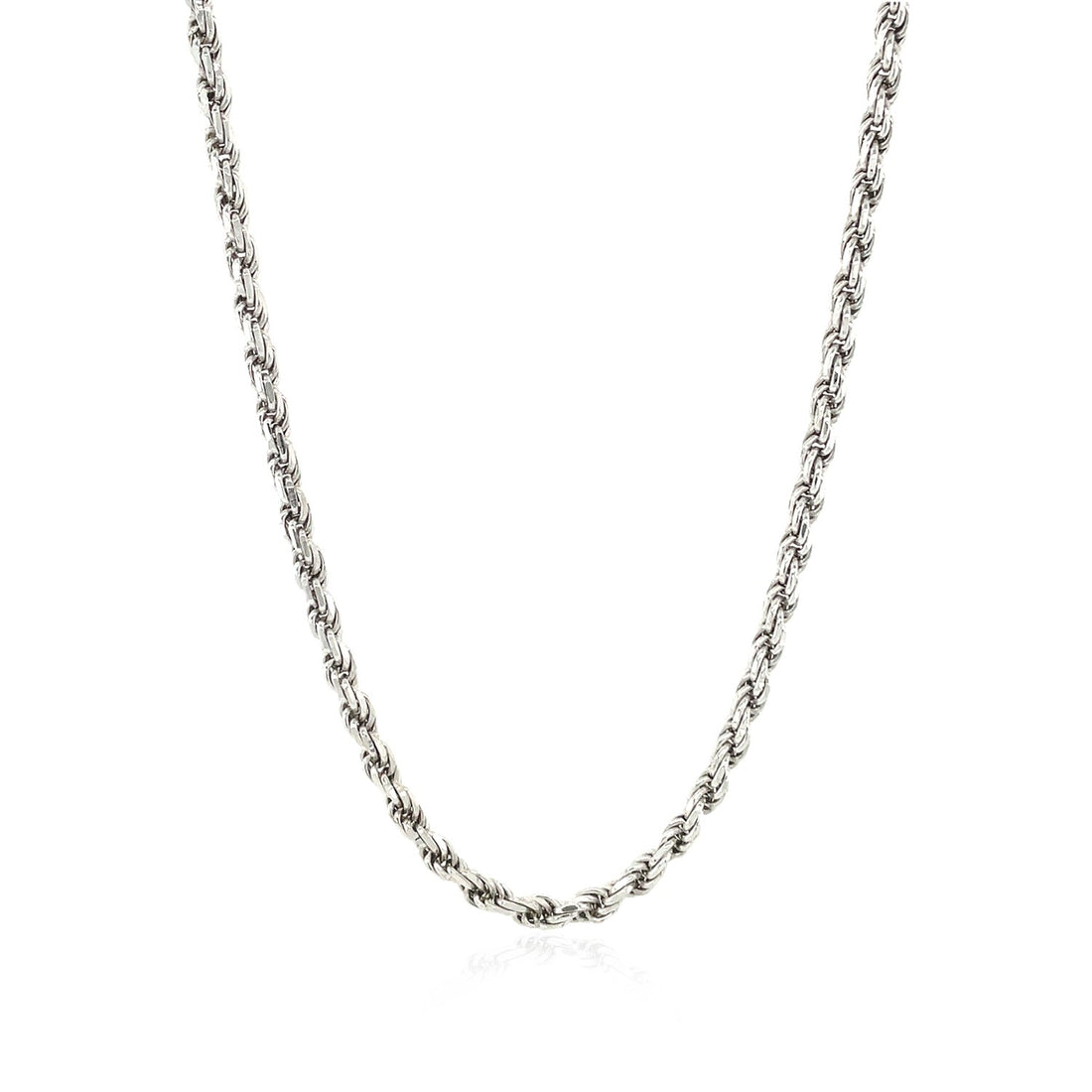 Cadena estilo cuerda con corte de diamante en plata de ley (2,90 mm)