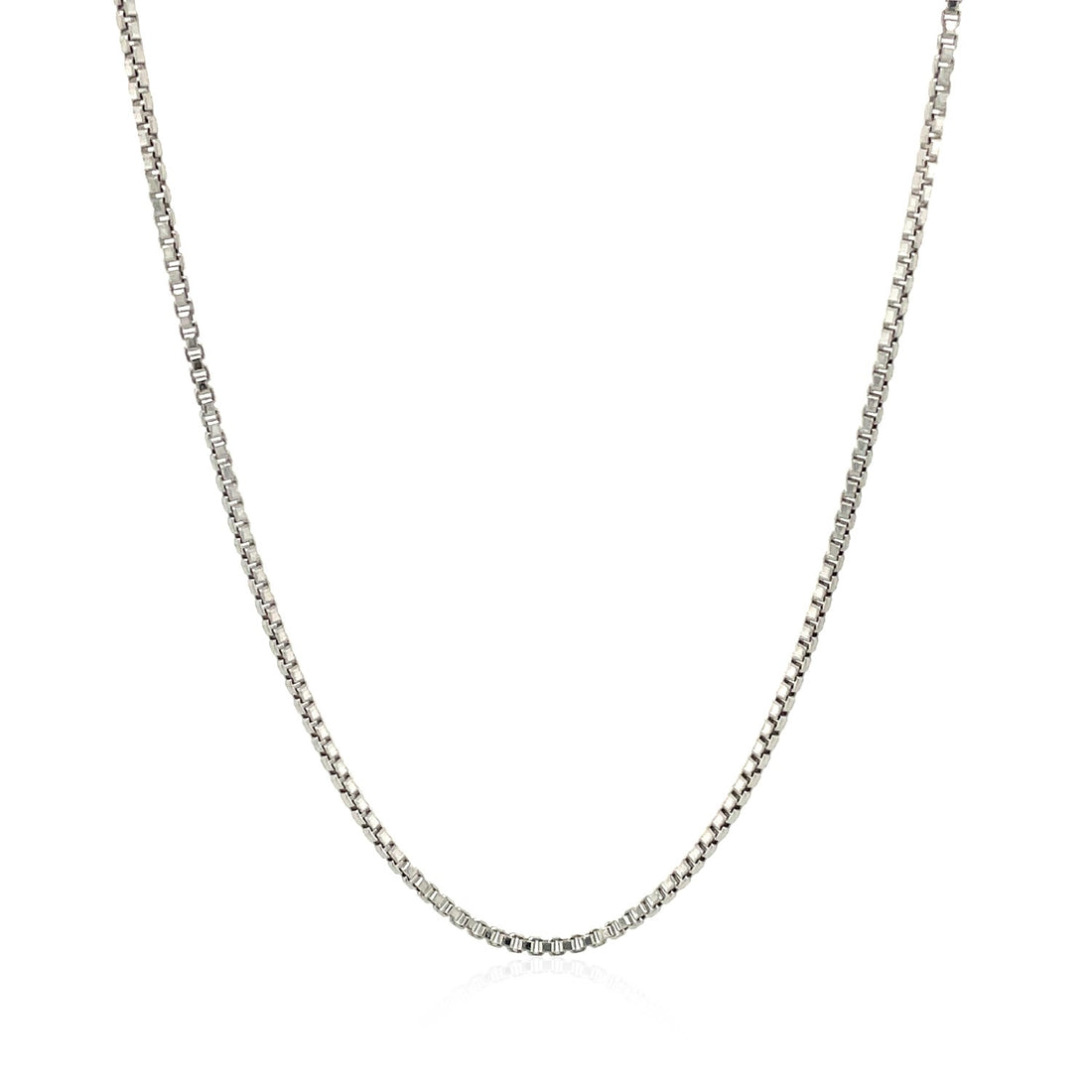 Cadena de caja de plata de ley rodiada (1,30 mm)