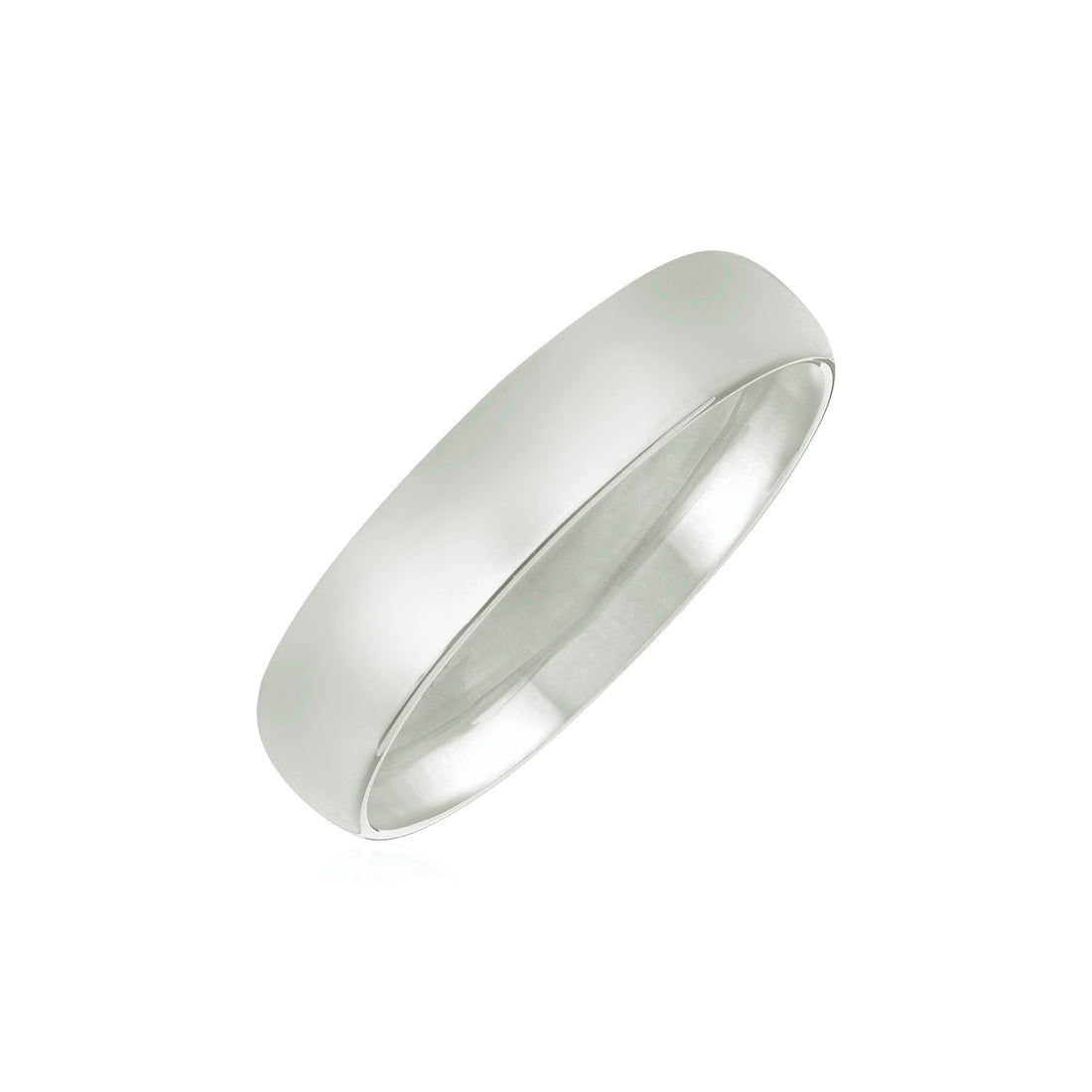 Alianza de boda de oro blanco de 14 k con ajuste cómodo (5,00 mm)