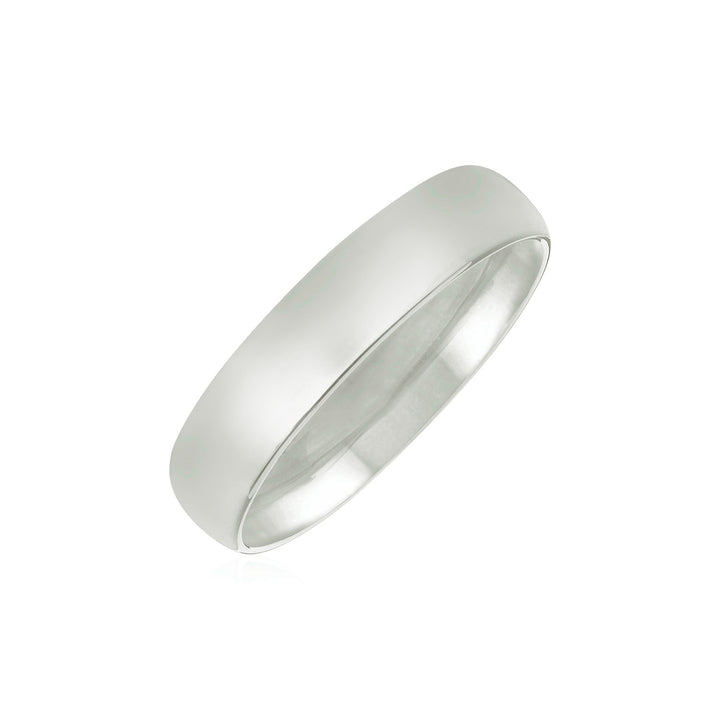 Alianza de boda de oro blanco de 14 k con ajuste cómodo (5,00 mm)