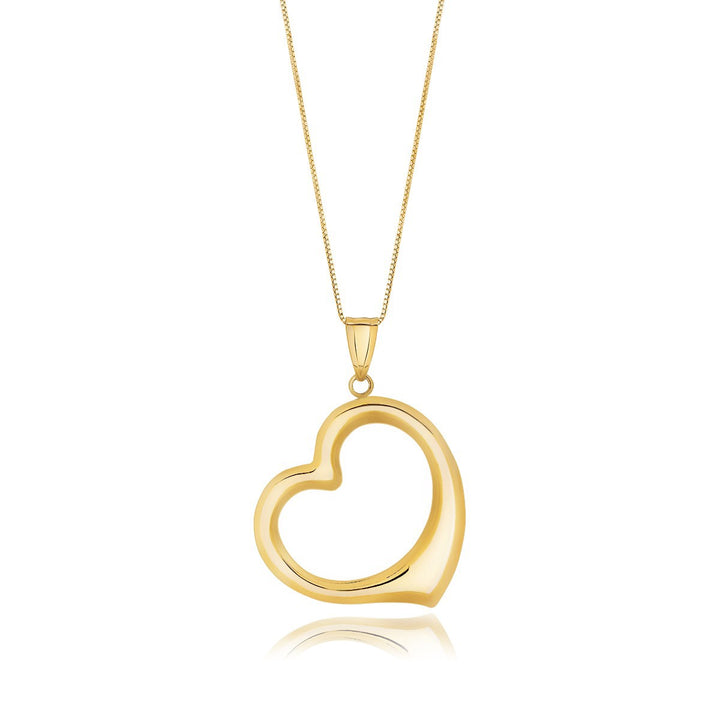 Colgante de corazón flotante en oro amarillo de 14 k
