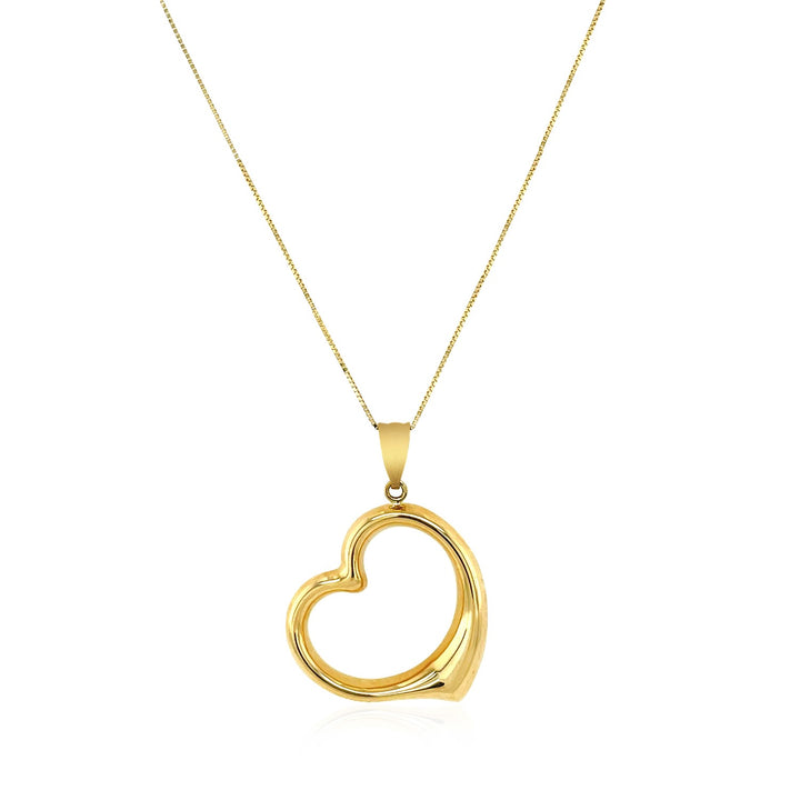 Colgante de corazón flotante en oro amarillo de 14 k
