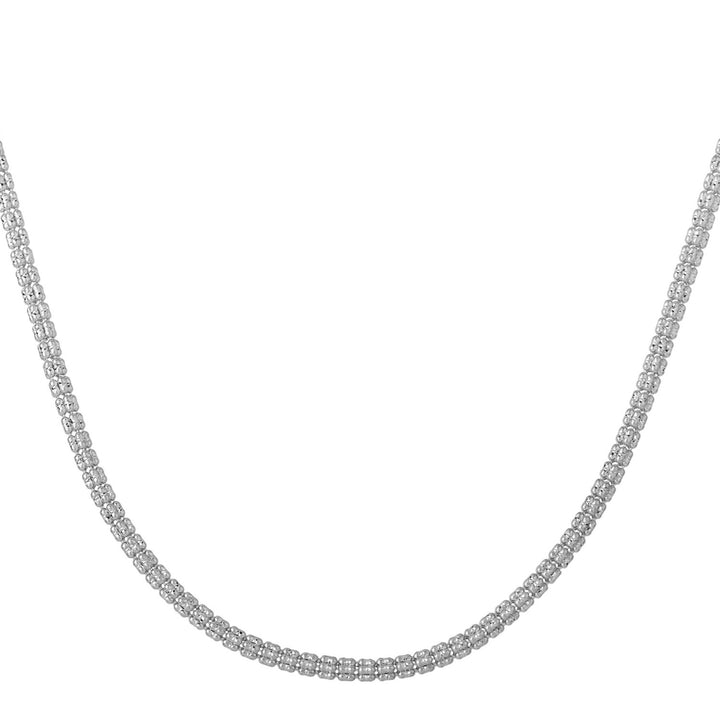 Cadena Ice Barrel en oro blanco de 14 k (3,1 mm)
