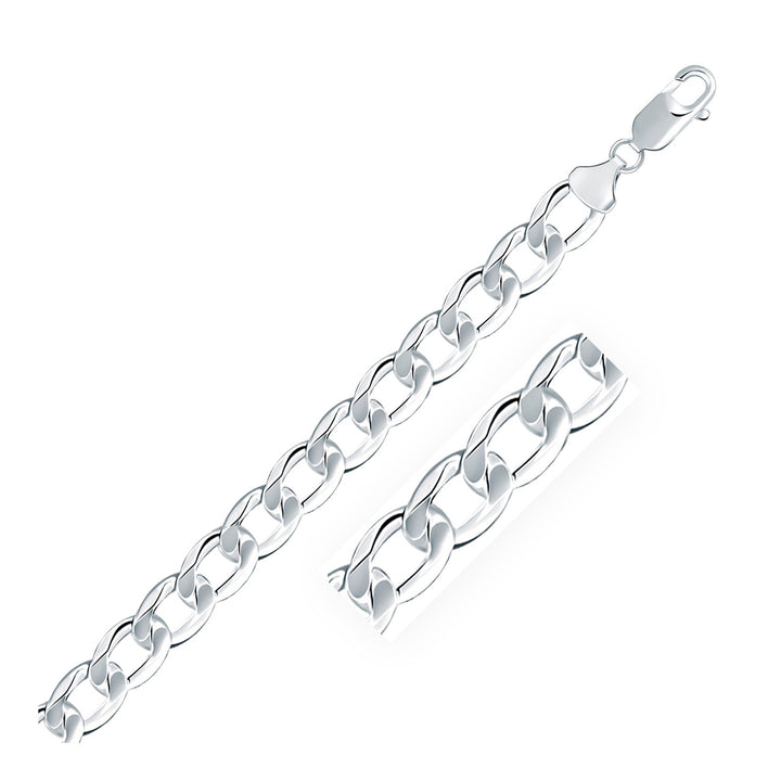 Cadena de plata de ley rodiada con cierre de mosquetón (8,40 mm)
