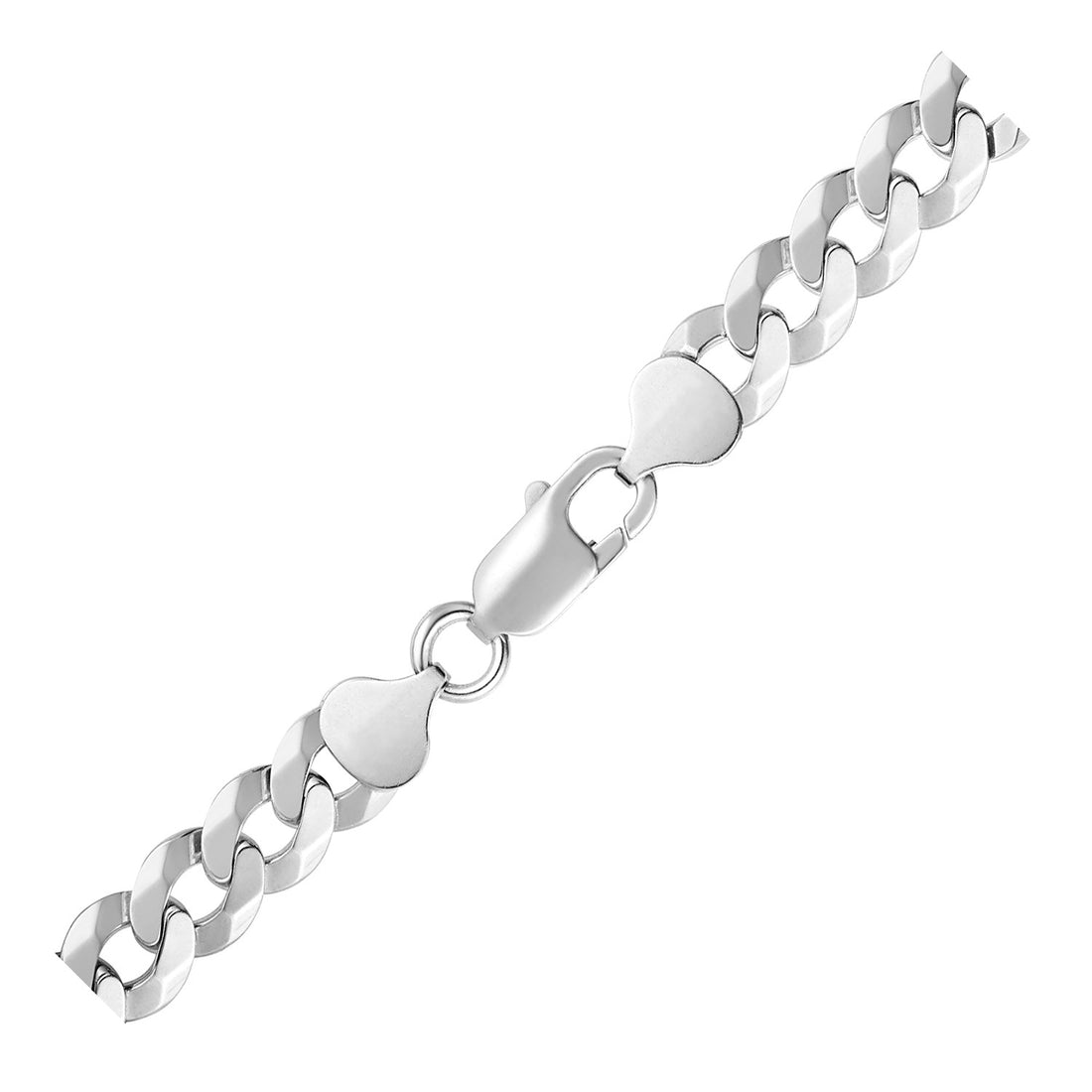 Cadena de plata de ley rodiada con cierre de mosquetón (8,40 mm)