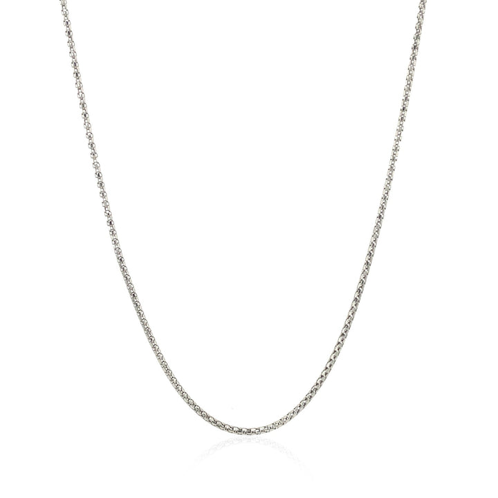 Cadena de palomitas de maíz ajustable de oro blanco de 14 k (1,00 mm)