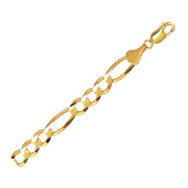 Cadena Figaro maciza de oro amarillo de 10 quilates (7,90 mm)