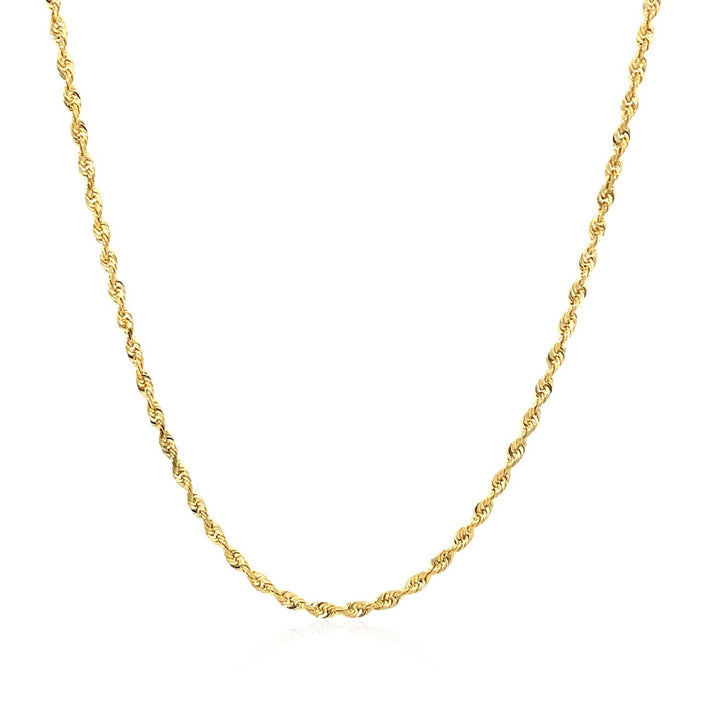 Cadena de eslabones macizos de oro amarillo de 10 k con corte de diamante (1,60 mm)