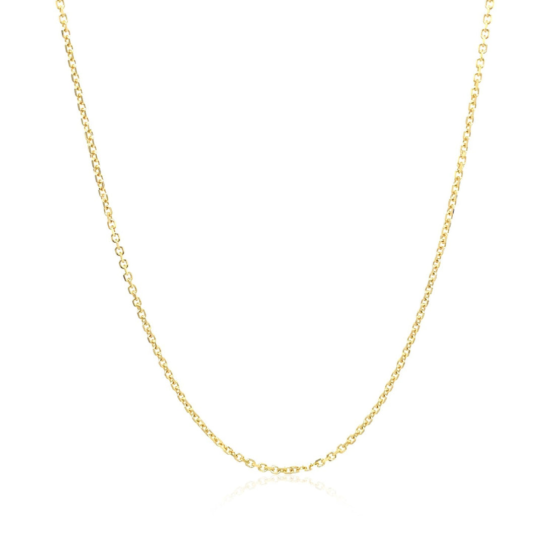 Cadena de eslabones tipo cable con corte de diamante en oro amarillo de 10 k (1,10 mm)