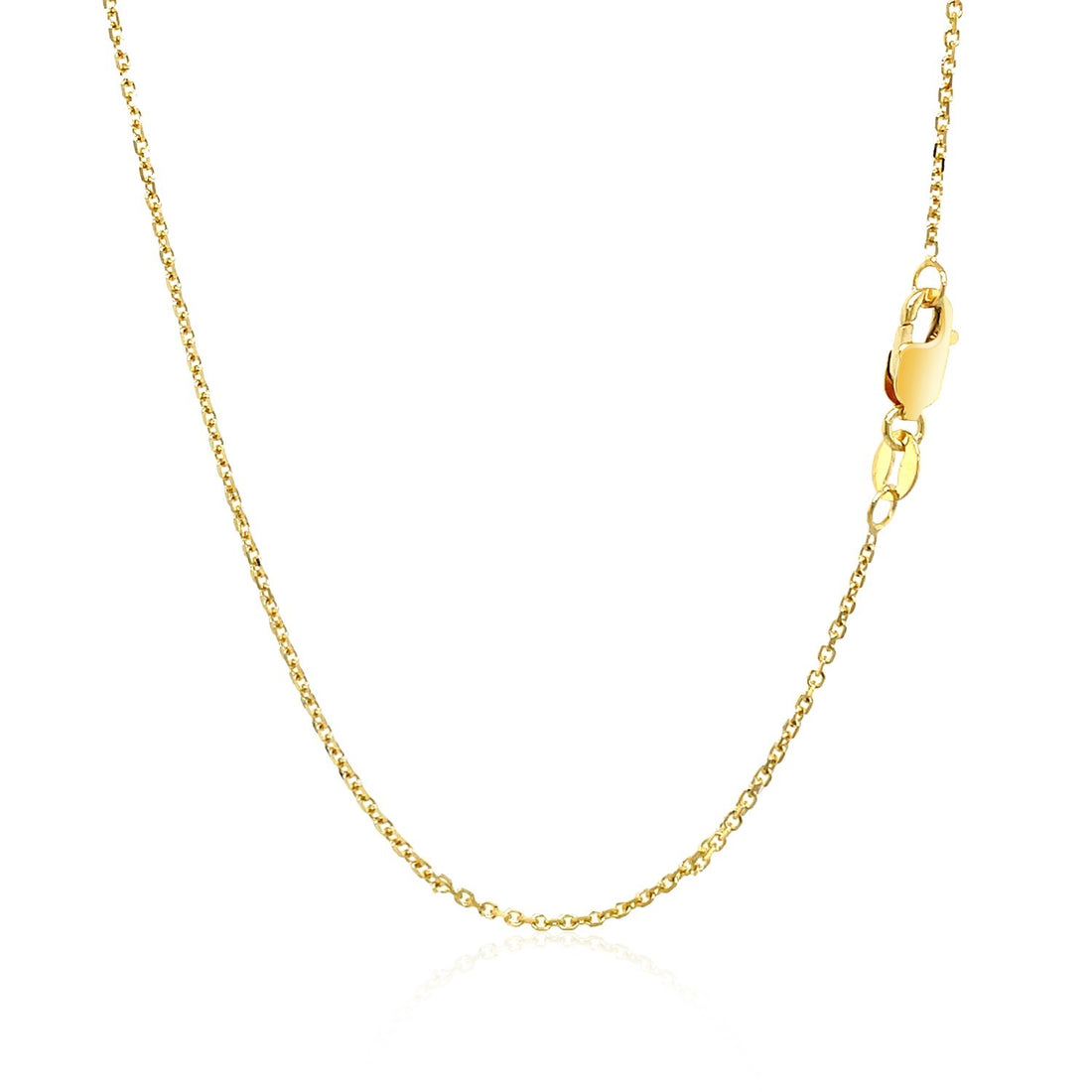 Cadena de eslabones tipo cable con corte de diamante en oro amarillo de 10 k (1,10 mm)
