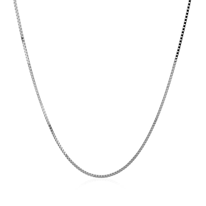 14k White Gold Classic Box Chain (0.75 mm)