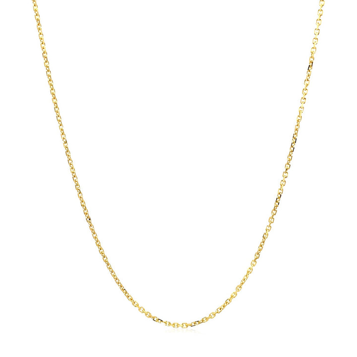 Cadena tipo cable de oro amarillo de 18 k (1,10 mm)