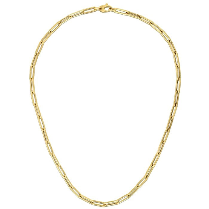 Cadena de oro amarillo de 10 quilates con clip de papel (4,20 mm)