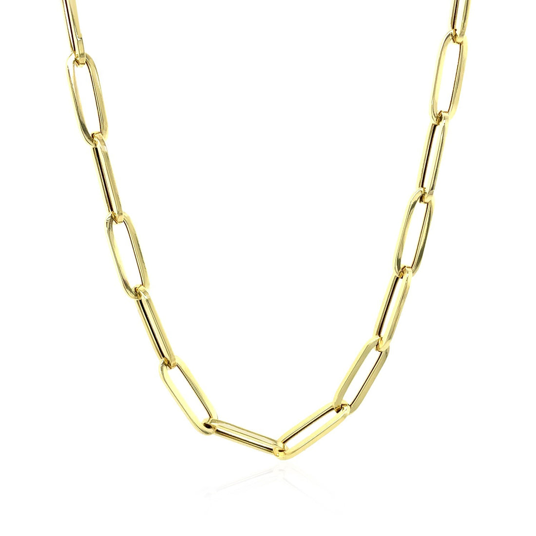 Cadena de oro amarillo de 10 quilates con clip de papel (4,20 mm)