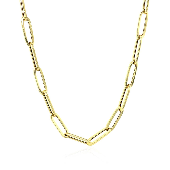 Cadena de oro amarillo de 10 quilates con clip de papel (4,20 mm)