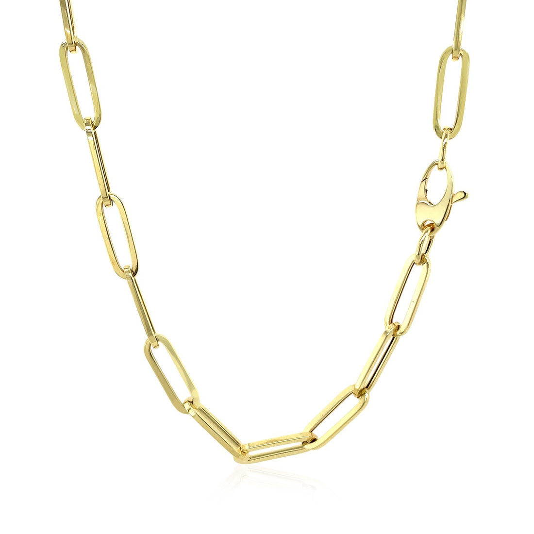 Cadena de oro amarillo de 10 quilates con clip de papel (4,20 mm)