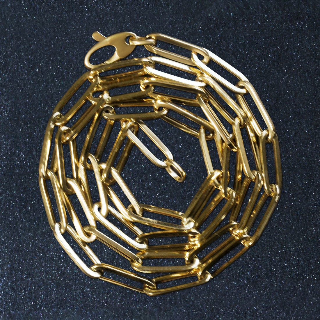 Cadena de oro amarillo de 10 quilates con clip de papel (4,20 mm)