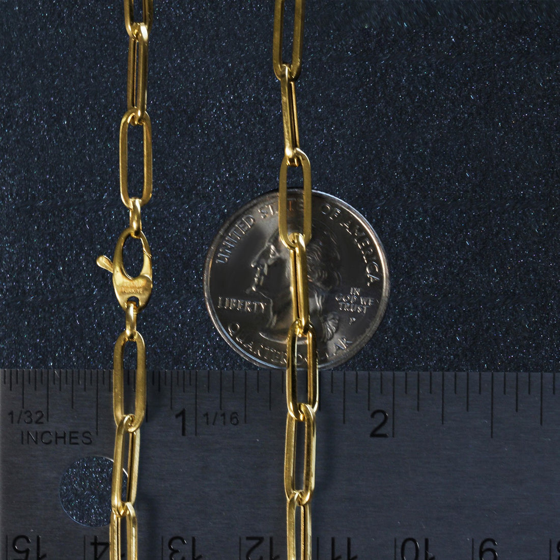 Cadena de oro amarillo de 10 quilates con clip de papel (4,20 mm)