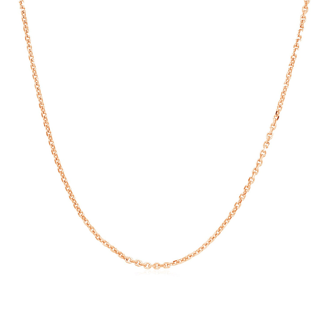 Cadena tipo cable ajustable de oro rosa de 14 k (1,10 mm)