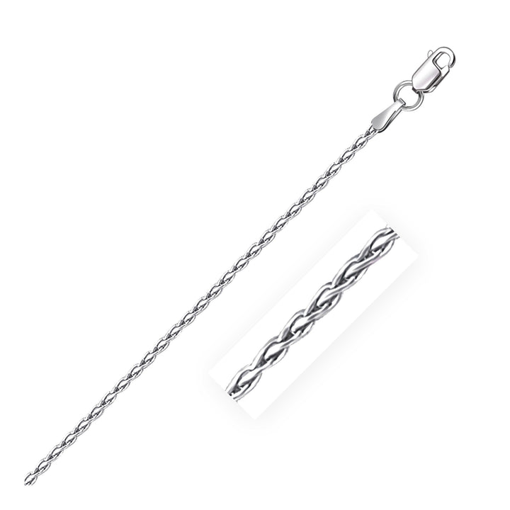 Cadena de espigas de trigo bañada en rodio en plata de ley (1,50 mm)