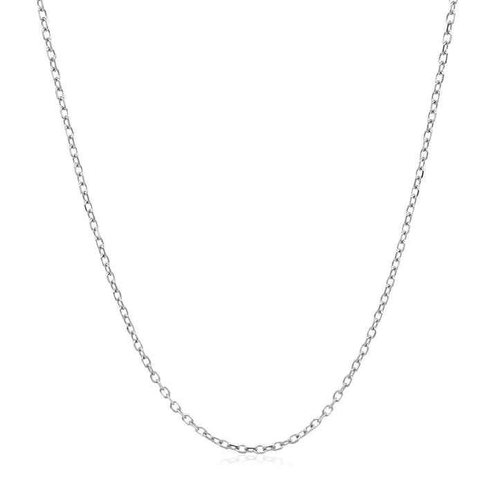 14k White Gold Faceted Cable Link Chain (1.2 mm)