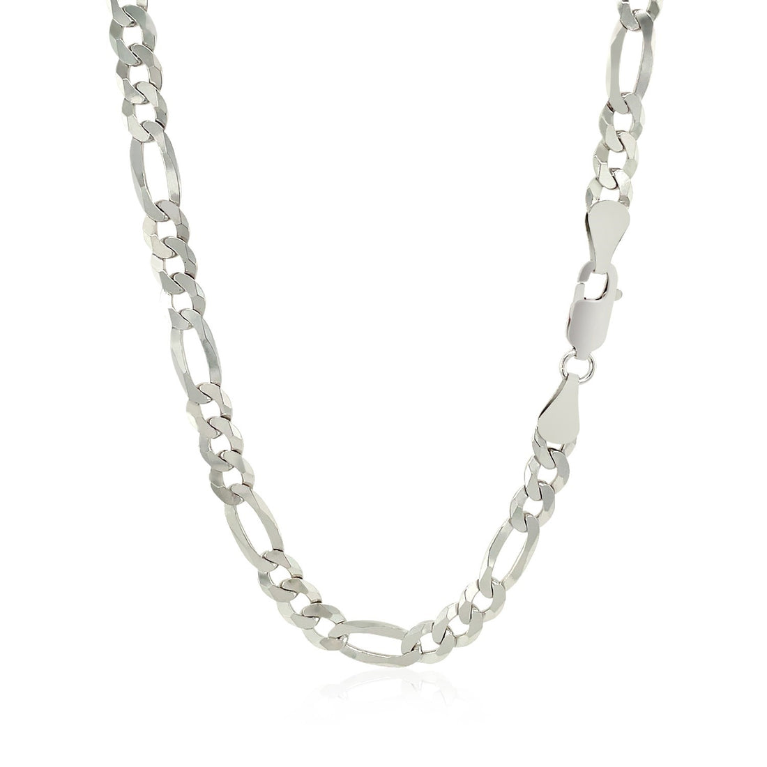 Cadena estilo fígaro de plata de ley bañada en rodio (5,40 mm)