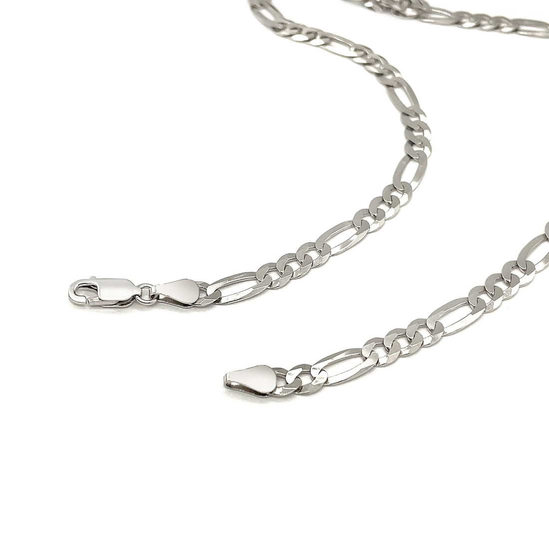 Cadena estilo fígaro de plata de ley bañada en rodio (5,40 mm)