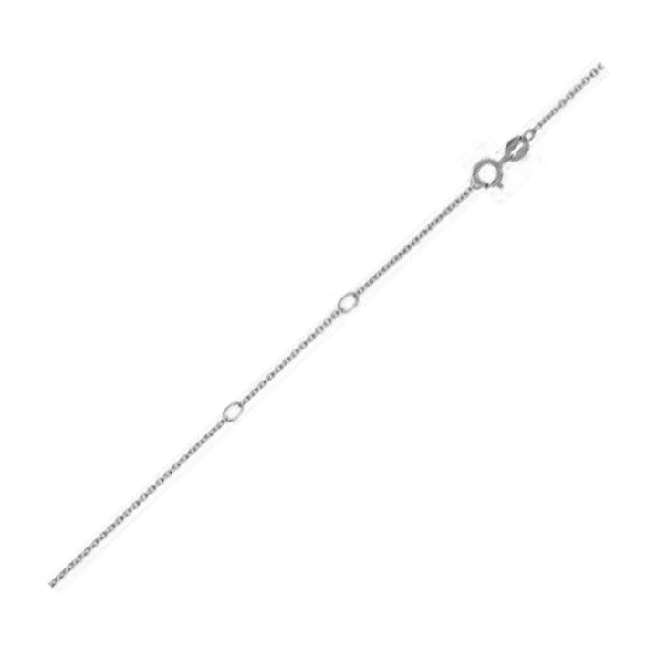 Cadena de eslabones doble extensible con corte de diamante en oro blanco (0,68 mm)