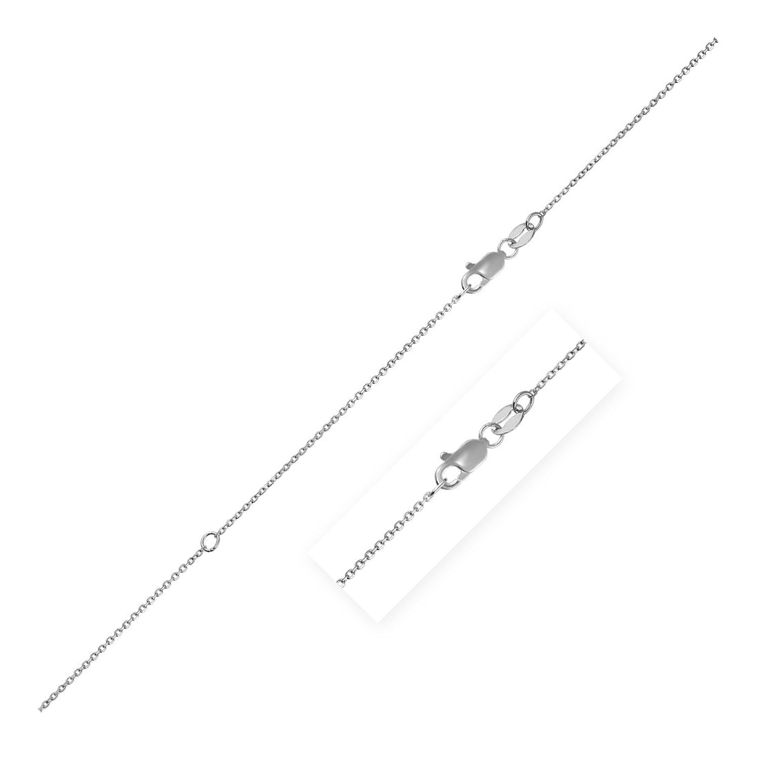 Cadena de eslabones extensible en oro blanco de 14 k (0,87 mm)