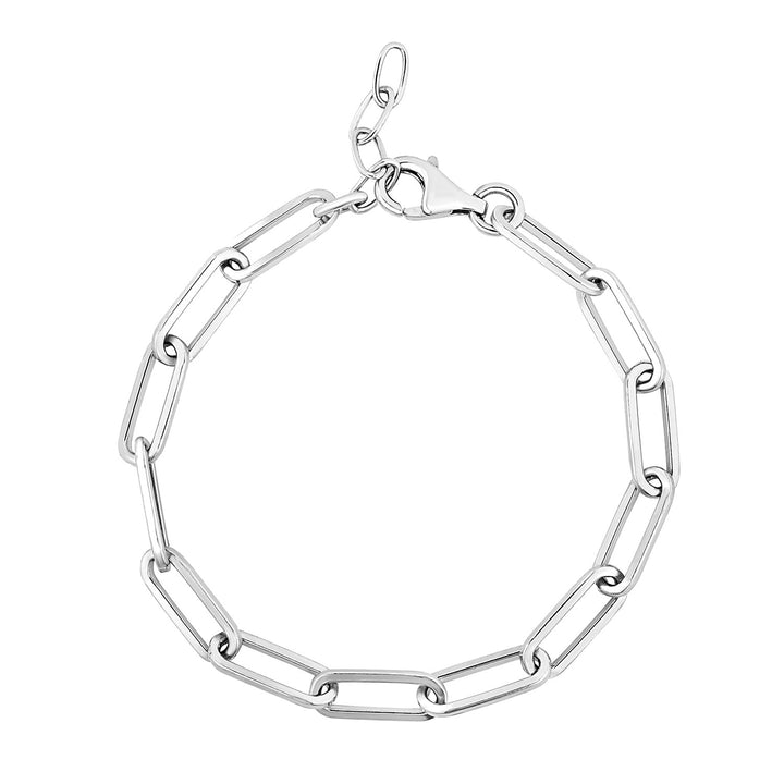 Pulsera ancha de cadena con clip de plata de ley (5,90 mm)
