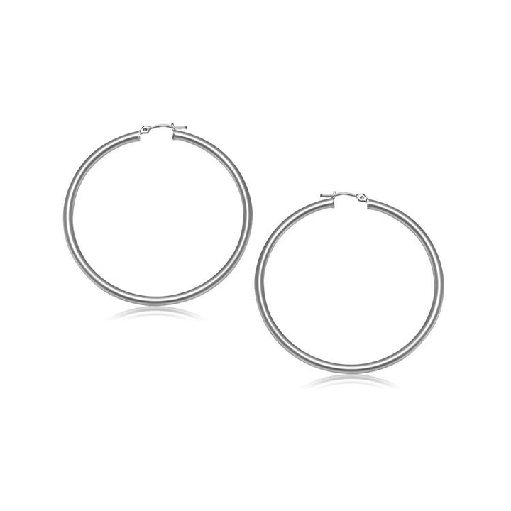 Aros pulidos de oro blanco de 10 k (3 x 25 mm)