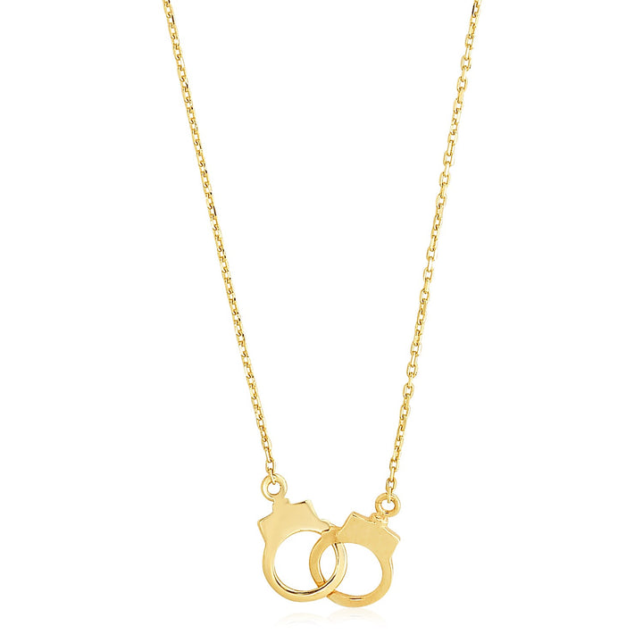 Collar con esposas de oro amarillo de 14 k muy pulido