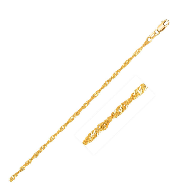 Cadena Singapur de oro amarillo de 10 k (1,80 mm)