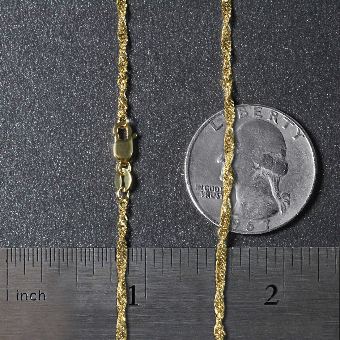 Cadena Singapur de oro amarillo de 10 k (1,80 mm)