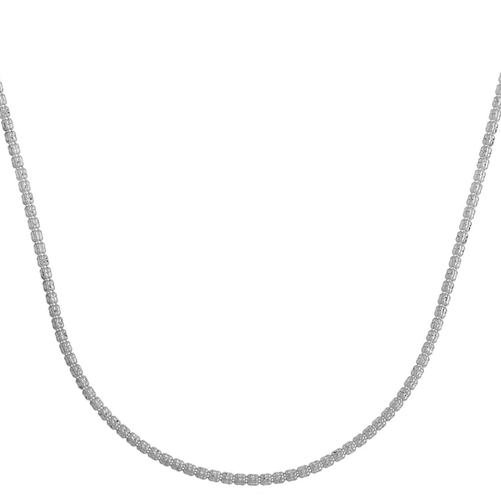 Cadena Ice Barrel en oro blanco de 14 k (2,7 mm)
