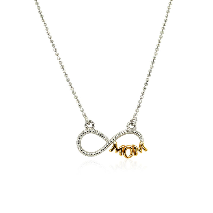 Collar de plata de ley de dos tonos para mamá con circonitas cúbicas