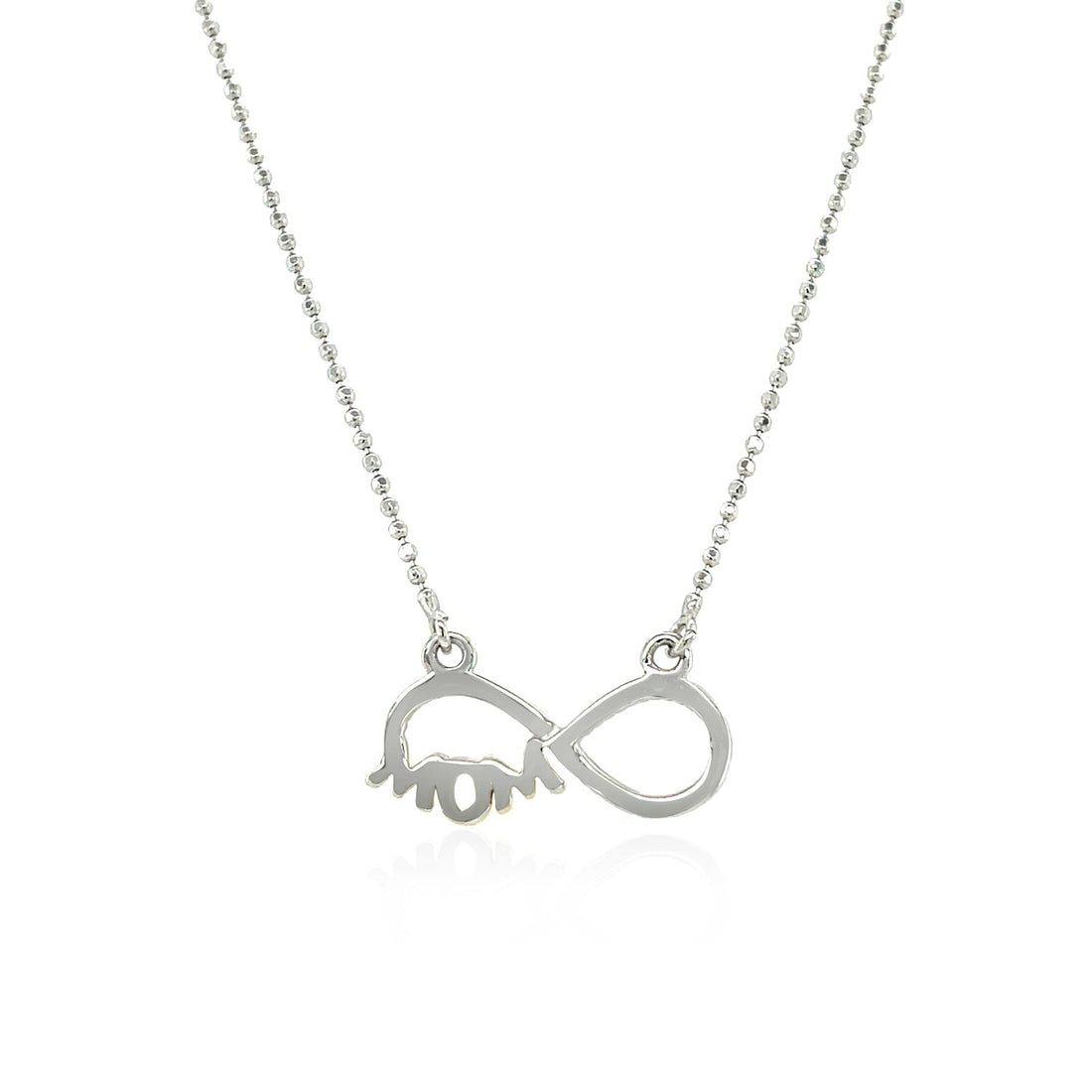 Collar de plata de ley de dos tonos para mamá con circonitas cúbicas
