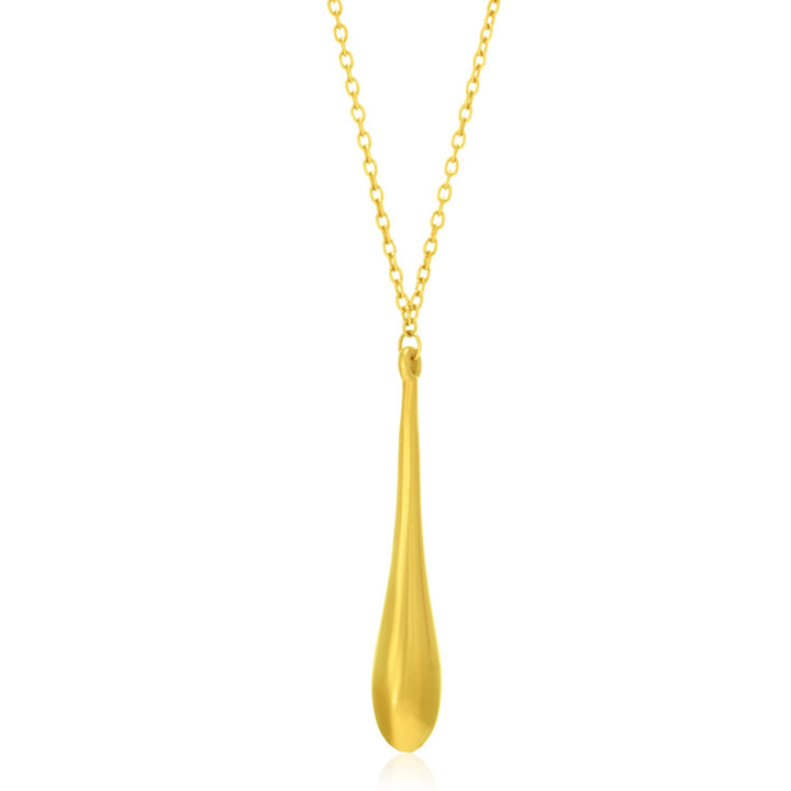 Colgante largo en forma de lágrima de oro amarillo de 14 k