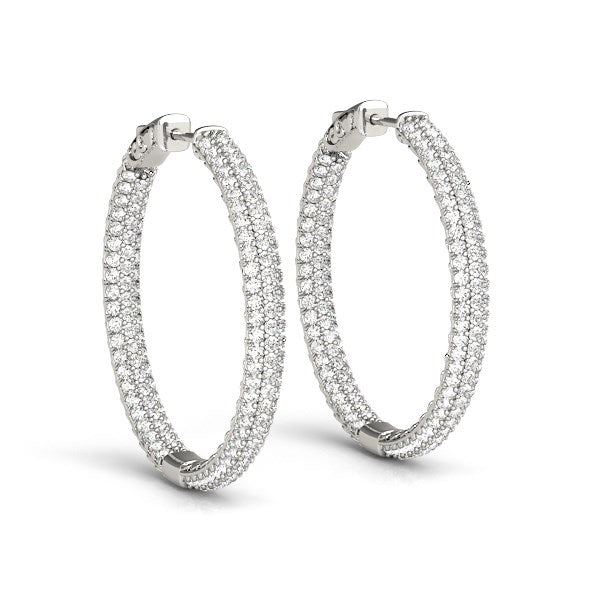 White Gold Hoop Earrings | Cavero Jewelerz