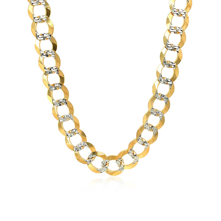 Cadena de eslabones con pavé de oro de dos tonos de 14 k (8,30 mm)