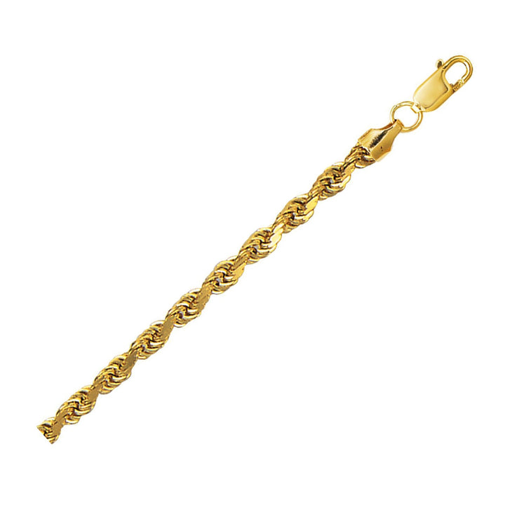 Cadena de oro amarillo de 10 quilates con corte de diamante hueco (4,0 mm)