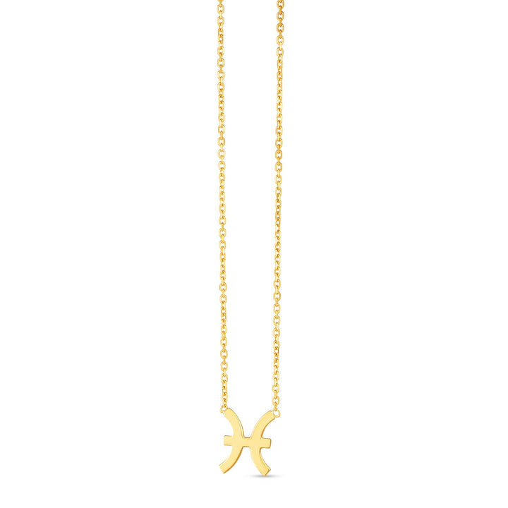 14K Yellow Gold Pisces Necklace