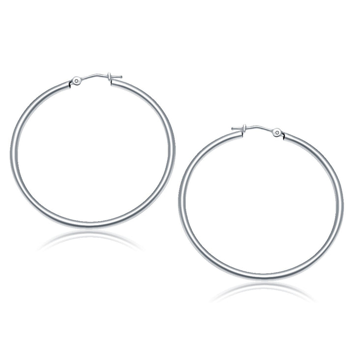 Aros pulidos de oro blanco de 10 k (2 x 40 mm)