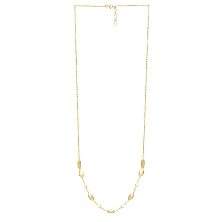 Adjustable Puff Pebble Necklace in 14K Yellow Gold