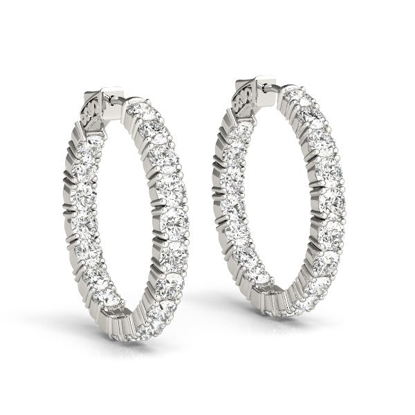 White Gold Hoop Earrings | Cavero Jewelerz