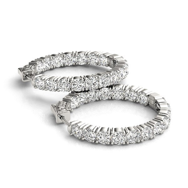 White Gold Hoop Earrings | Cavero Jewelerz