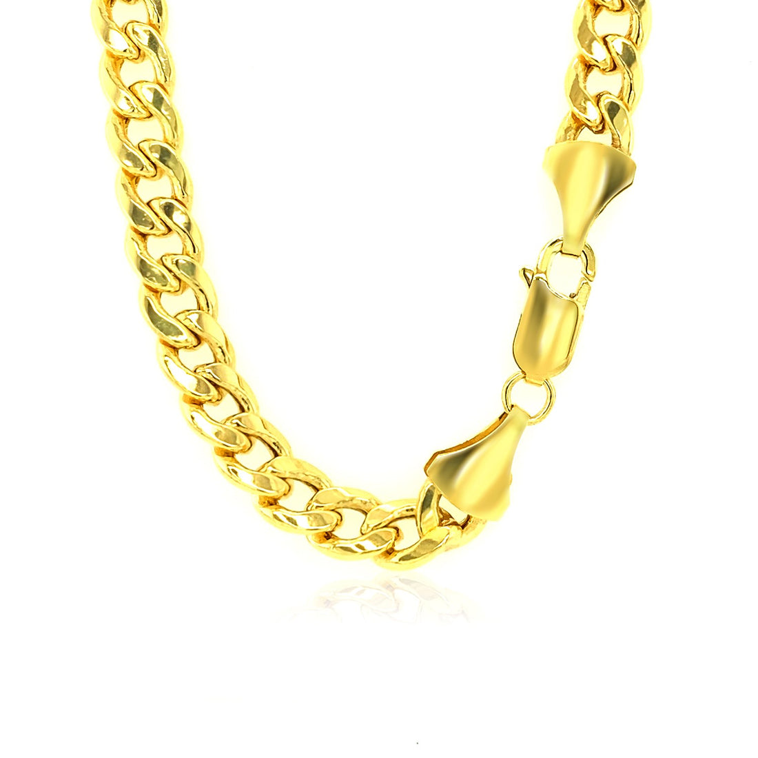 Cadena cubana ligera de Miami en oro amarillo de 10 k (7,00 mm)