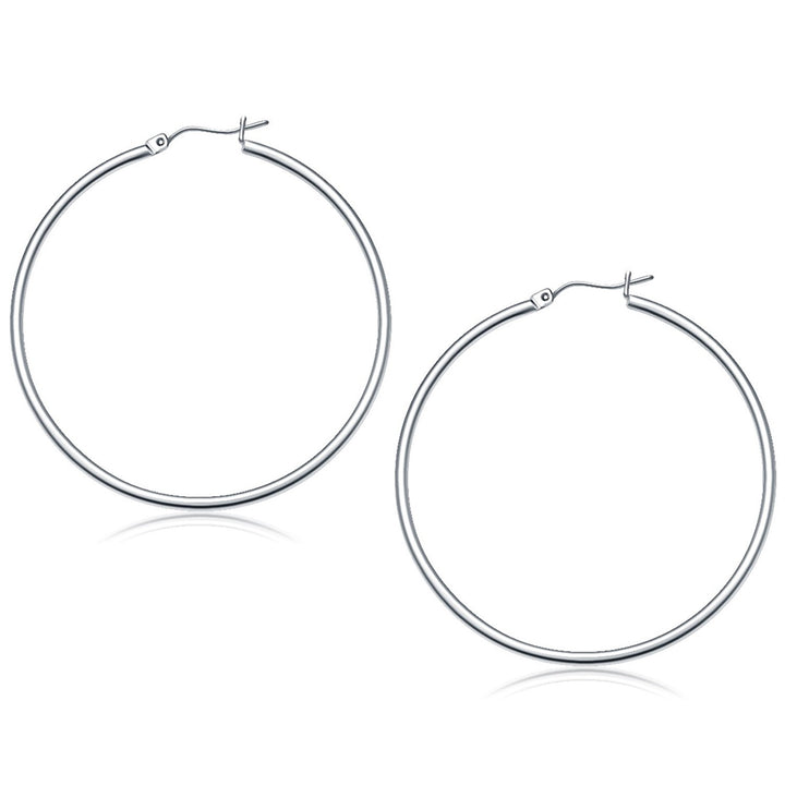 Aros pulidos de oro blanco de 10 k (2 x 50 mm)